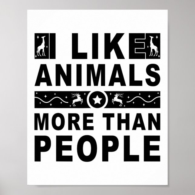 Ich mag Tiere mehr als Menschen 4 Poster (Vorne)