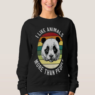 Ich mag Tiere mehr als Menschen Vegan Vegetarier Sweatshirt