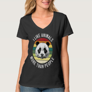 Ich mag Tiere mehr als Menschen Vegan Vegetarier T-Shirt