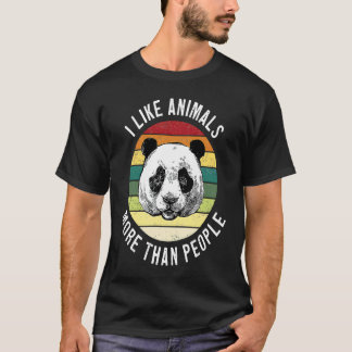 Ich mag Tiere mehr als Menschen Vegan Vegetarier T-Shirt