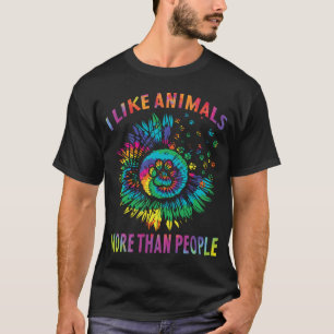 Ich mag Tiere mehr als Menschen Vegan Vegetarier T-Shirt