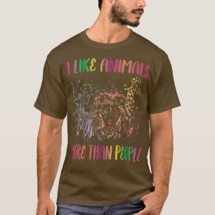 Ich mag Tiere mehr als Menschen Veganes Gemüse T-Shirt