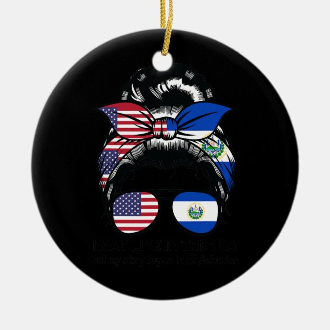 Ich mag USA leben, aber begann EL Salvador Amerika Keramik Ornament (Vorne)