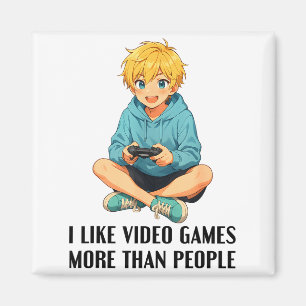 Ich mag Videospiele mehr als Leute Lustiger Gamer  Magnet