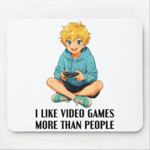Ich mag Videospiele mehr als Leute Lustiger Gamer Mousepad