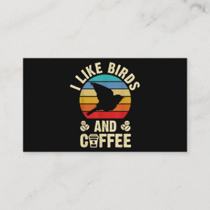 Ich mag Vögel & Kaffee Lustiges Vintage-Vögel-Them Visitenkarte
