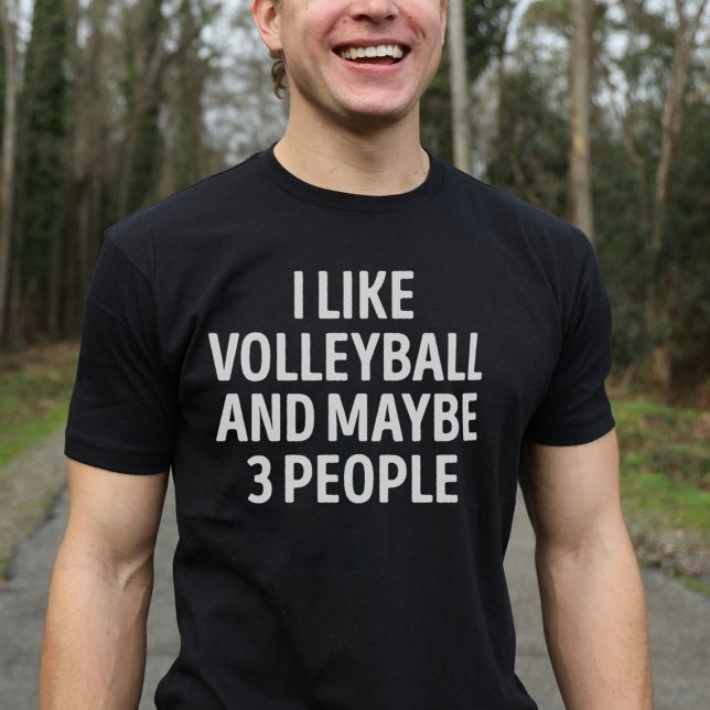 Ich mag Volleyball und vielleicht 3 Leute lustig V T-Shirt (Von Creator hochgeladen)