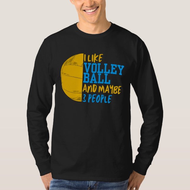 Ich mag Volleyball und vielleicht 3 Leute Männer T-Shirt (Vorderseite)