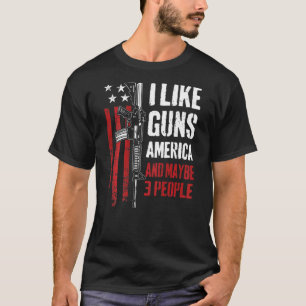 Ich mag Waffen Amerika vielleicht 3 Leute machen S T-Shirt