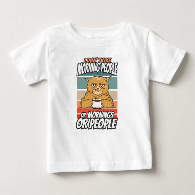 Ich mag weder Morgenmenschen noch Morgenmensch ode Baby T-shirt (Vorderseite)