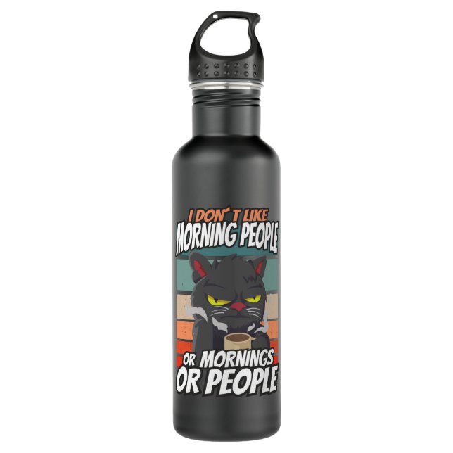 Ich mag weder Morgenmenschen noch Morgenmensch ode Edelstahlflasche (Vorderseite)