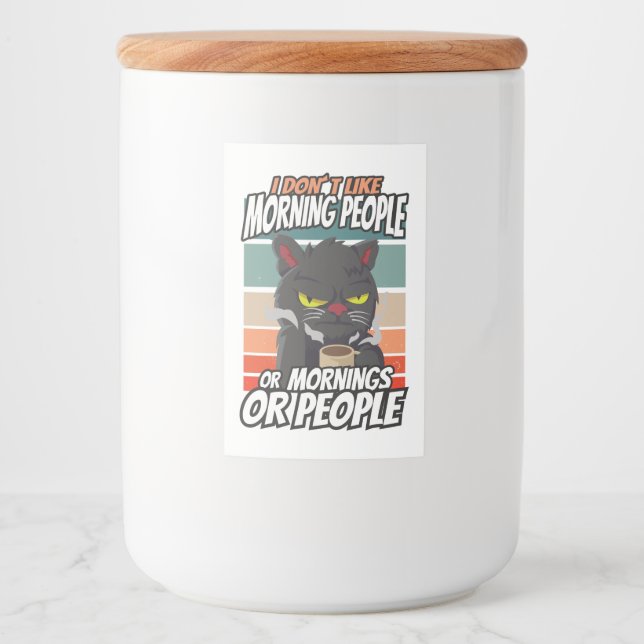 Ich mag weder Morgenmenschen noch Morgenmensch ode Lebensmitteletikett (Vorderseite)