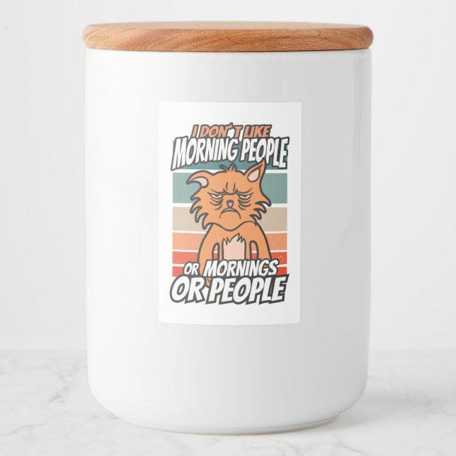 Ich mag weder Morgenmenschen noch Morgenmensch ode Lebensmitteletikett (Vorderseite)