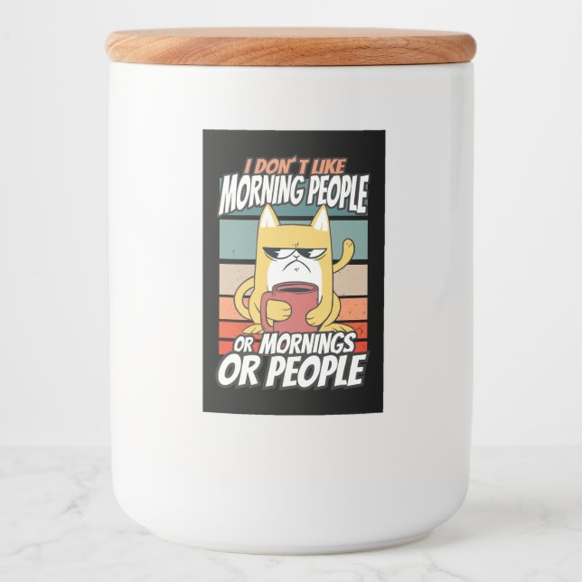 Ich mag weder Morgenmenschen noch Morgenmensch ode Lebensmitteletikett (Vorderseite)