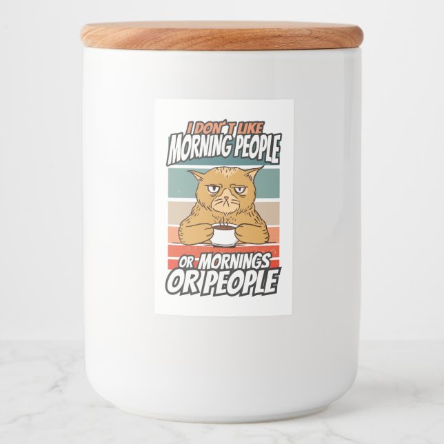 Ich mag weder Morgenmenschen noch Morgenmensch ode Lebensmitteletikett (Vorderseite)