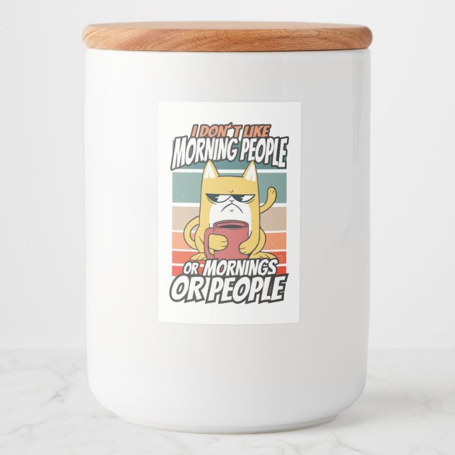 Ich mag weder Morgenmenschen noch Morgenmensch ode Lebensmitteletikett (Vorderseite)