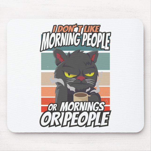 Ich mag weder Morgenmenschen noch Morgenmensch ode Mousepad (Vorne)