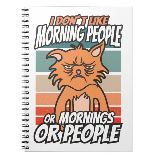 Ich mag weder Morgenmenschen noch Morgenmensch ode Notizblock (Vorderseite)