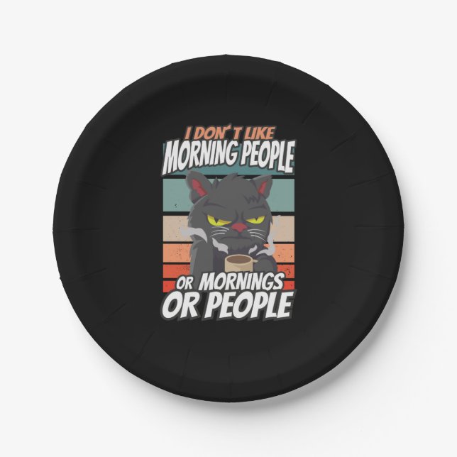 Ich mag weder Morgenmenschen noch Morgenmensch ode Pappteller (Vorderseite)