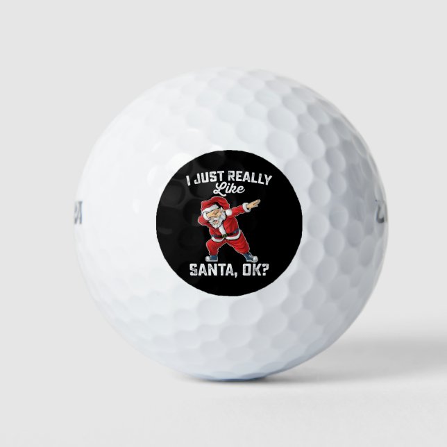 Ich mag Weihnachten der Weihnachtsfamilie Golfball (Vorderseite)