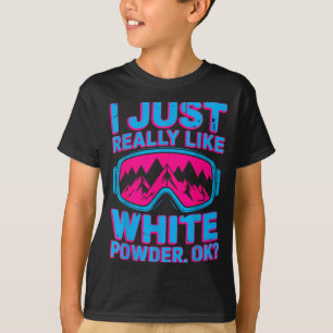 Ich mag weiße Pulverschifahrer lustiger Winterhumo T-Shirt