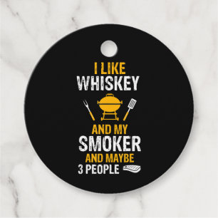 Ich mag Whiskey, mein Smoker 3 Leute Lustig BBQ Geschenkanhänger