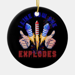 Ich mag, wie er Bangs Feuerwerk 4. Juli unabhängig Keramik Ornament
