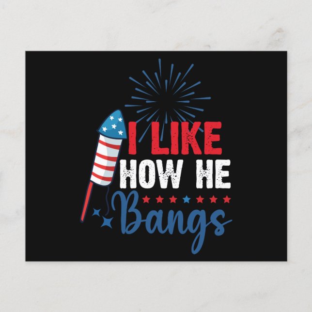 Ich mag, wie er Bangs Patriotic 4. Juli Paar Flyer (Vorne)