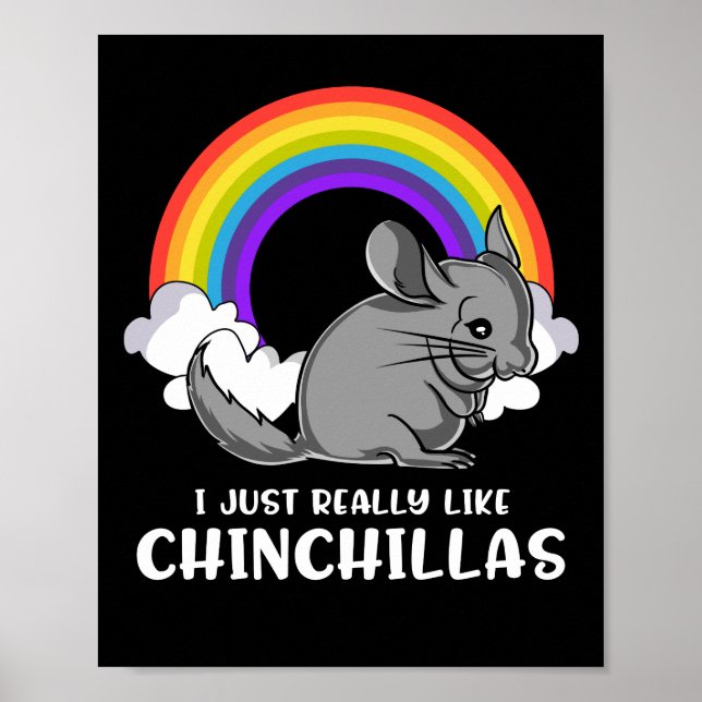 Ich mag wirklich Chinchillas Niedlichen Haustier Poster (Vorne)