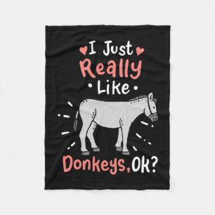 Ich mag wirklich Donkeys Fleecedecke