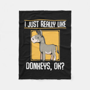 Ich mag wirklich Donkeys Fleecedecke