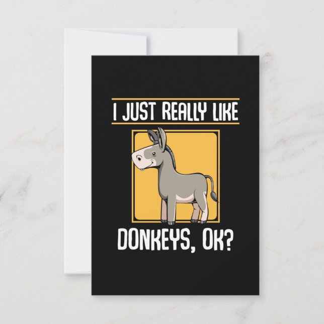 Ich mag wirklich Donkeys RSVP Karte (Vorderseite)