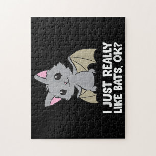 Ich mag wirklich Fledermäuse, okay, lustiger Bat L Puzzle
