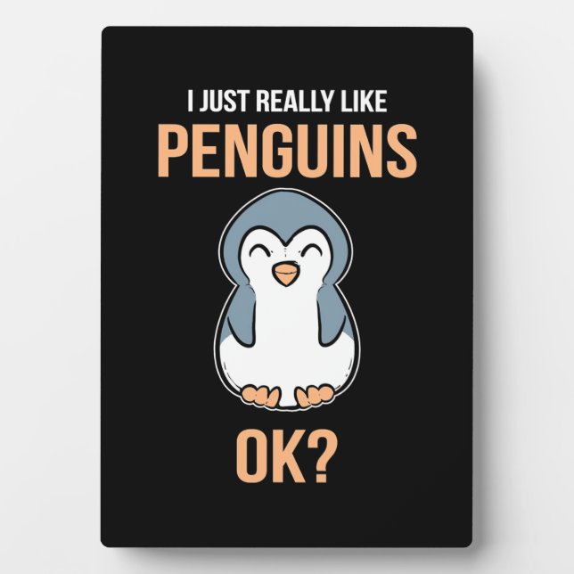 Ich mag wirklich Pinguin Fotoplatte (Vorderseite)