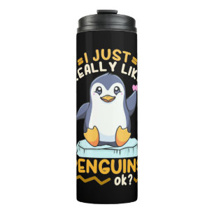 Ich mag wirklich Pinguine Thermosbecher