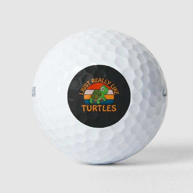 Ich mag wirklich Schildkröten Golfball (Vorderseite)