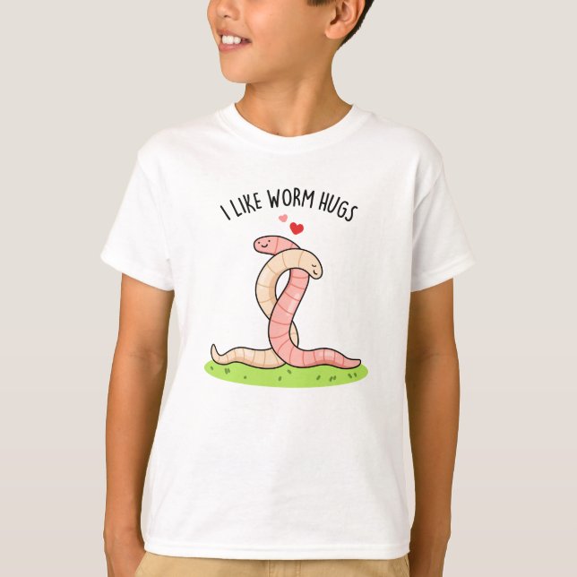 Ich mag Wurmhugs Funny Warm Worm Puff T-Shirt (Vorderseite)