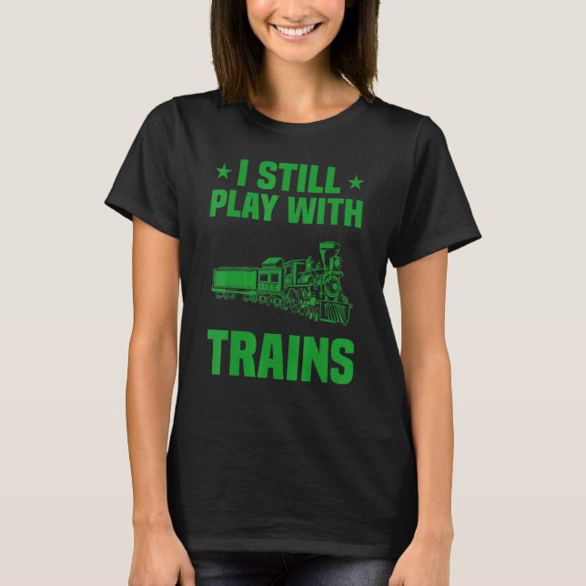Ich mag Züge Modellbahn Männer Frauen Lokomotive2 T-Shirt (Vorderseite)