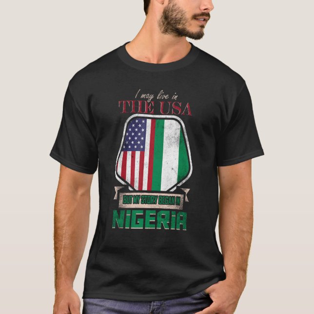 Ich mag zwar in den USA leben, aber meine Geschich T-Shirt (Vorderseite)