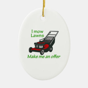 ICH MÄHE RASEN KERAMIK ORNAMENT