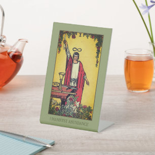 Ich manifestiere Überfluss Magician Tarot Card Sockelschild
