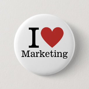 Ich ❤️ Marketing für Mitarbeiter CUSTOM Buttone Button