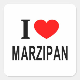 Ich ❤️ MARZIPAN Ich liebe MARZIPAN Ich mag MARZIPA Quadratischer Aufkleber