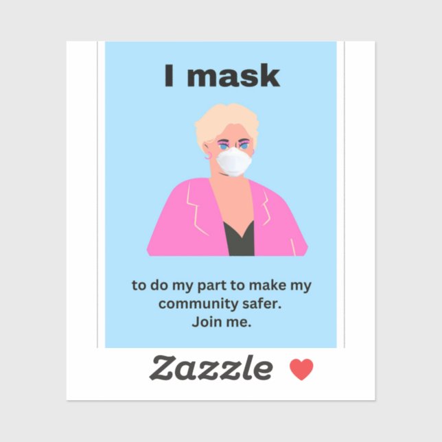 Ich maskiere, um meinen Teil zu machen. Vinyl Aufk Aufkleber (Blatt)