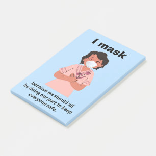 Ich maskiere, weil wir alle... post-it klebezettel