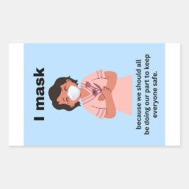 Ich maskiere, weil wir alle Set Papieraufkleber ha Rechteckiger Aufkleber
