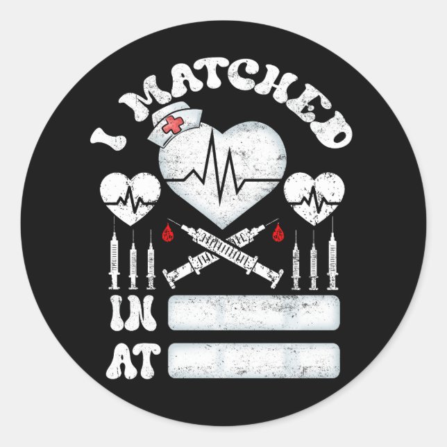 Ich Matched Future Doctor Residencial Match Runder Aufkleber (Vorderseite)