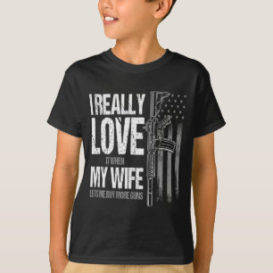 Ich Mein Ehefrau Männer Waffe Besitzer Witz T-Shirt