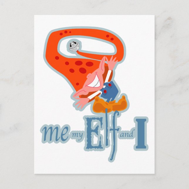 Ich, mein Elf und ich Postkarte (Vorderseite)