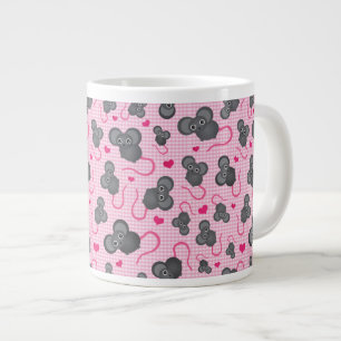 Ich mein Mausmuster in Rosa Jumbo-Tasse